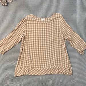 Gingham-Print J. Jill Top (XL)
